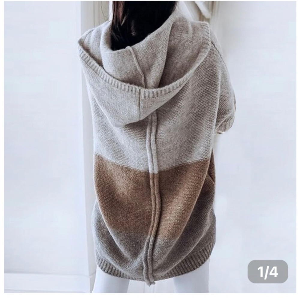 Grey color block hoodie cardigan. Never worn. NWT